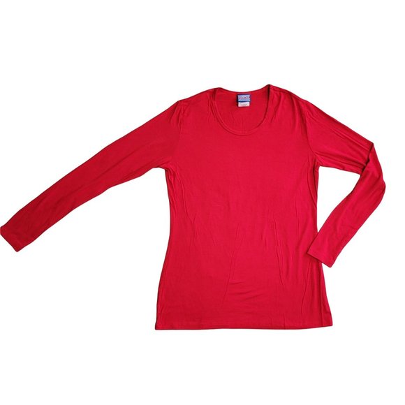 Cherokee Authentic Workwear Scrubs Red Long Sleeve Top Women's Shirt Medium 927 - Picture 1 of 3